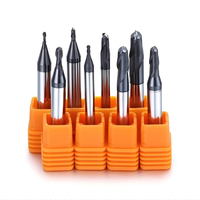 Fraise à bout sphérique à 2 dents en carbure de tungstène HRC55 pour acier, revêtement TiSiN, outil de fraisage CNC