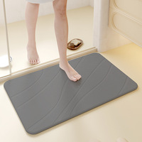 Tapis de sol carré en terre de diatomée sculptée, absorbant l'eau, antidérapant, séchage rapide, très grande taille, pour salle de bain/toilettes