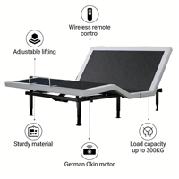 Cadre de lit électrique inclinable pliable sans fil avec télécommande |   Lit d'hôtel minimaliste confortable avec base en fer et support multi-mode