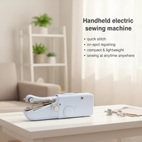 Machine à coudre portable mini, compacte en ABS, avec aiguille simple motorisée, pour la réparation de sacs, de vêtements et l'usage domestique