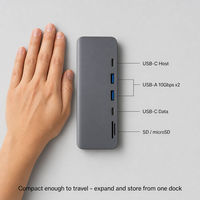 Station d'accueil USB-C 7-en-1 avec boîtier SSD M.2 NVMe, hub en aluminium avec HDMI, USB-A et lecteur de carte SD pour ordinateurs portables