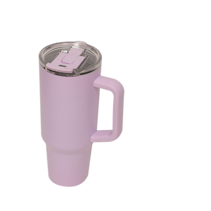 Gobelet isotherme portable en acier inoxydable à double paroi de 40 oz grande capacité pour voiture, avec paille, pour boissons froides et chaudes - Product Image 2