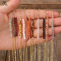 Klasik bohem tarzı kristal Faceted taş boncuk kolye doğal moda takı hediye veya nişan için