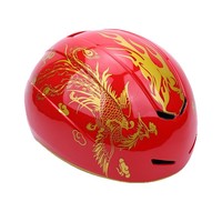 Casque de sécurité professionnel unisexe pour patinage sur glace, patinage de vitesse et roller, avec motif dragon, en matériau PC+EPS, noir