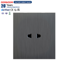 Prise murale OEM personnalisée 1 gang 2 broches, gris brossé, type 86