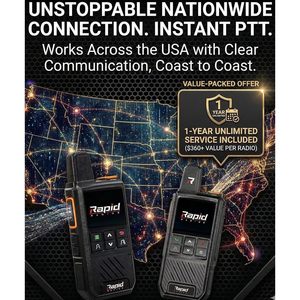 Rapid Radios Nationwide Lte Walkie Talkie 200 Channels Water Resistant Long Range Portable Radio Set - Product Image 2