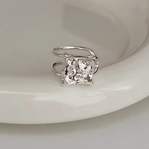 S925 Sterling Silver Lava Texture <b>Open</b> <b>Ring</b> Unisex Everyday Wear - Product Image 3