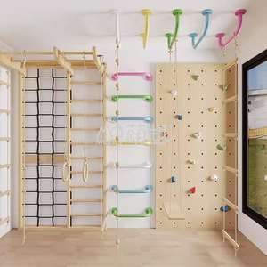 Moetry Marco de escalada interior de madera equipo de ejercicio infantil gimnasia mono barras escalador de pared gimnasio en casa para niños - Product Image 4