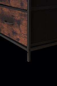 Commode industrielle à 8 tiroirs en bois, meuble de rangement autoportant pour chambre à coucher, design en panneaux de bois massif - Product Image 6