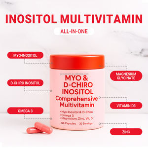 Capsules d'équilibre d'<span class=keywords><strong>hormones</strong></span> heureuses de marque privée pour adultes Myo-Inositol D-Chiro Inositol Multivitamine - Product Image 2