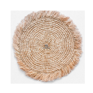 Seagrass Weaving Handmade Placemat Braided <b>Mat</b> Heat Resistant Seagrass <b>Dinner</b> Placemat Color Weave Round Placemat - Product Image 2