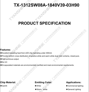 TYANSHINE TX-1312SW08A-1840V39-03H90 TX-1312SW08A Módulo LED de Doble Color 1800K-4200K, Fuente de Luz LED COB de Alto CRI90 - Product Image 6