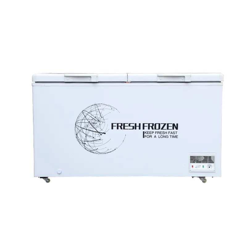 Porta dupla industrial congelador profundo refrigerador horizontal peito comercial refrigerador