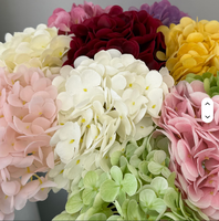 Hydrangea artificiel en soie, bouquet à tige unique, motif gaufré écologique, pour cérémonie de mariage