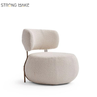 Blanc Sherpa nordique moderne Accent Sherpa chaises longues salon meubles relaxant lecture Boucle tissu chaise de loisirs