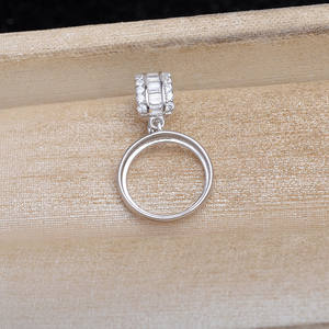 Pendentif en argent S925 avec perle de marbre et boucle universelle 11,8-12 mm, accessoires de bricolage pour bijoux pour femmes - 5677 - Product Image 2