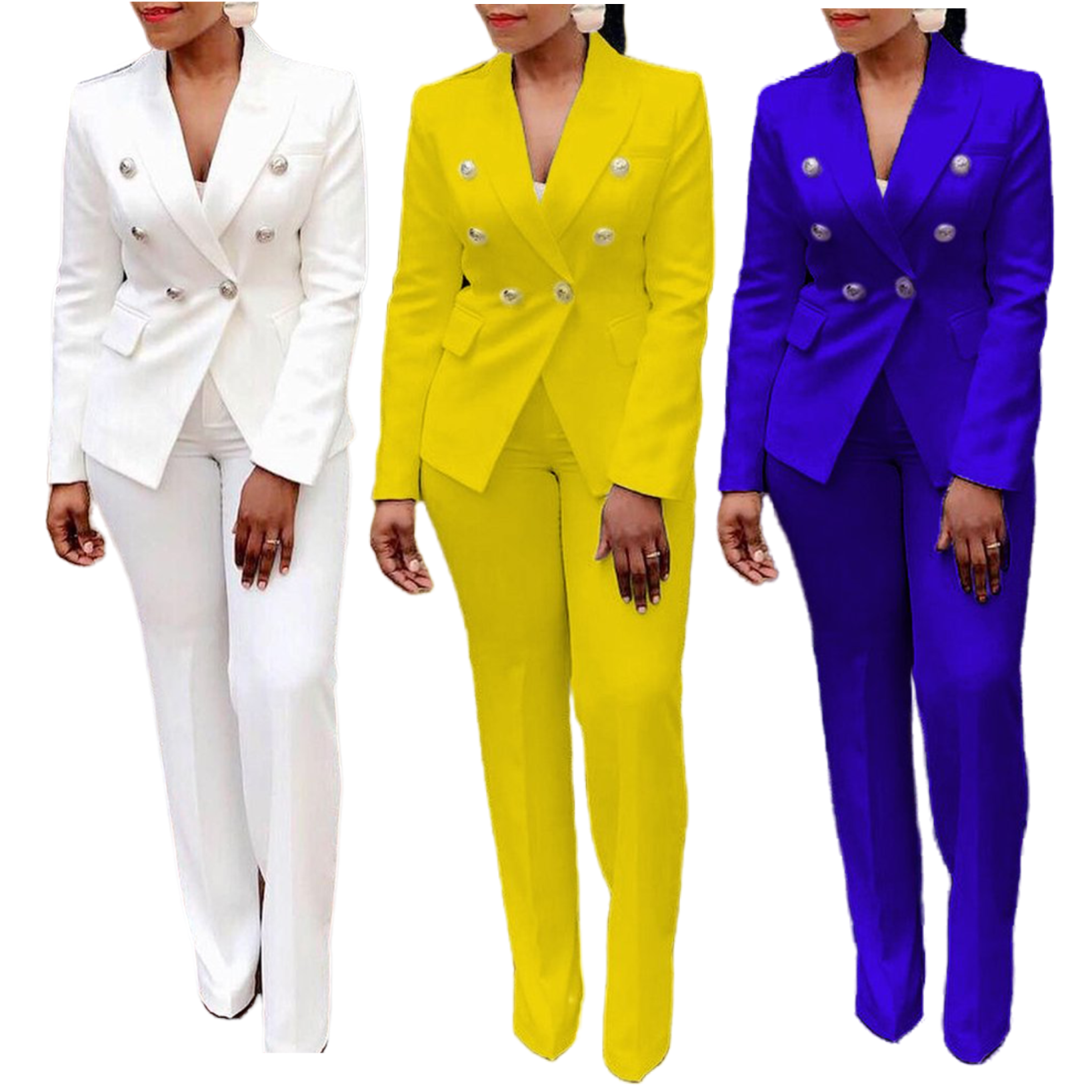 X6035 Nieuwkomers Dames Elegante Effen Kleur Suits Set Voor Vrouwen Blazer En Broek Set Pakken Voor Vrouwen