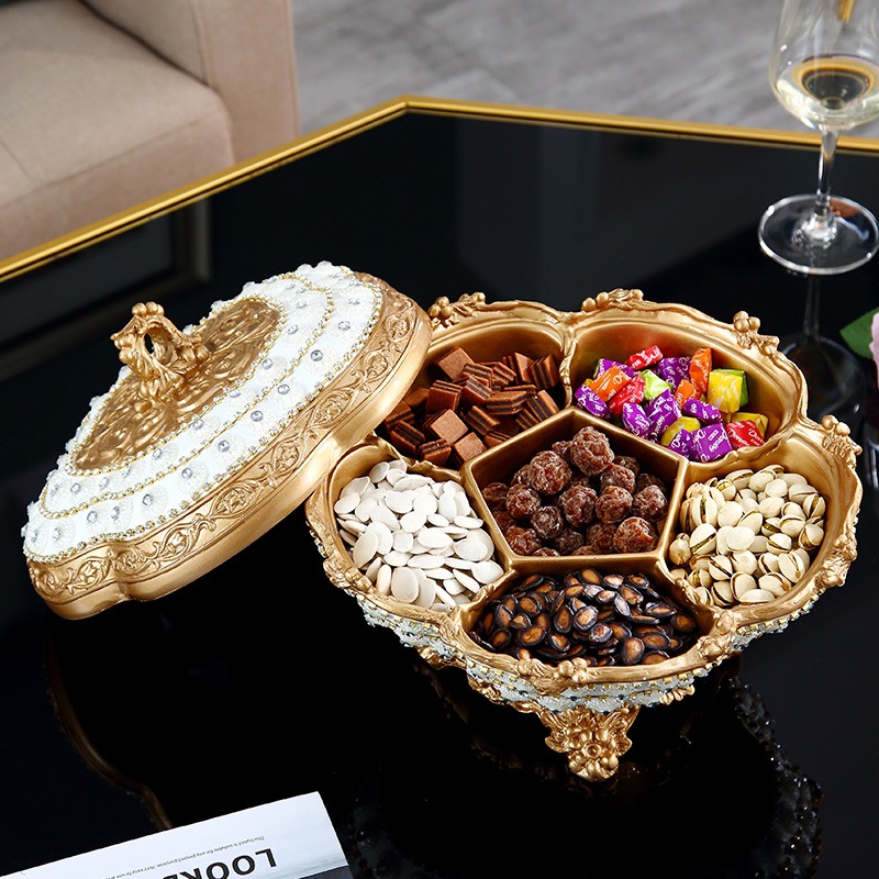 Mixed color Pearl Six Grid nut platter