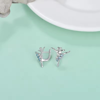 Perhiasan Perak Sterling S925 Grosir Anting Balerina Kristal Austria Hadiah Sempurna untuk Pertunjukan Balet