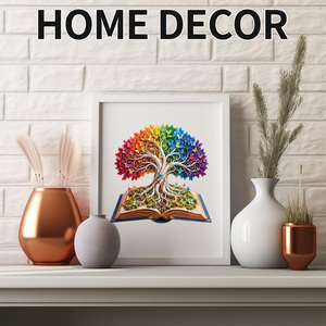 Rompecabezas de madera con forma de libro, árbol de la vida, mariposa arcoíris, juguete para aliviar el estrés para adultos, decoración del hogar, regalo de cumpleaños, venta al por mayor - Product Image 6