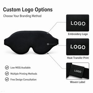 Masque oculaire 3D doux de haute qualité, élastique, occultant la lumière, en éponge haute densité, pour un sommeil réparateur – Vente chaude transfrontalière - Product Image 3