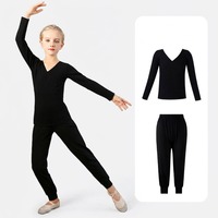 Pantalon de jogging ample pour enfants BX4036, noir, taille élastique, coupe carotte, décontracté, pour filles, idéal pour la danse et la pratique de la danse classique