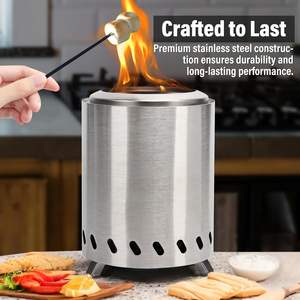 Support de foyer en acier inoxydable durable pour petits poêles à carbonisation sans fumée pour la relaxation des rassemblements - Product Image 5