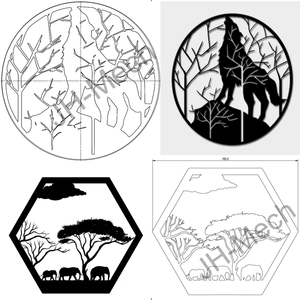 Décoration murale moderne en métal découpé au laser en forme d'éléphant pour la maison et les anniversaires - Product Image 5