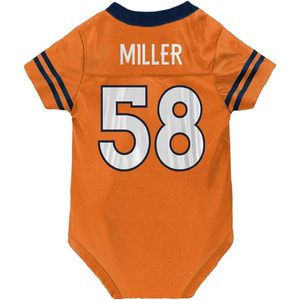 FOXA Broncos 58 Miller Baby Creeper Body Jersey con cuello en V transpirable unisex para bebé - Product Image 3