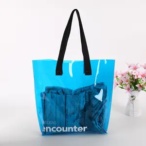 Manufacturers cosmetic pvc bag with logo Custom made plastic Material Type Pvc Plastic Pink Shopping Pvc Big Bag