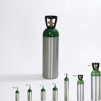 Bouteilles de gaz en alliage d'aluminium de qualité médicale MEDEASE, haute pression, capacité optionnelle de 0,3L à 28,9L