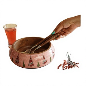 Tazón Artesanal NexaWood, Tazón de Madera Esmaltada con Diseño de Lujo para Ensaladas, Bocadillos, Frutas, Postres y Decoración Elegante para el Hogar - Product Image 1