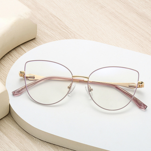 <span class=keywords><strong>Lunettes</strong></span> optiques œil-<span class=keywords><strong>de</strong></span>-chat pour femmes, monture tendance, anti-lumière bleue, verres unis, surdimensionnées, pour ordinateur, avec prescription - Product Image 2
