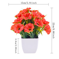 Plantes artificielles en plastique, pot carré, Bonsaï de gloire du matin, verdure en pot 22cm, décoration intérieure/extérieure pour la maison/bureau - Direct Usine