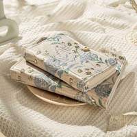 Cuaderno Térmico de Tapa Dura Bordado a Mano con Hojas Sueltas, Papel Blanco Desmontable, Diseño Floral, A5 A6, Planificador Recargable, Diario