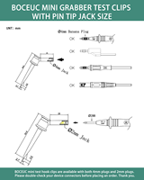 Pinces à crochets pour fils de test de multimètre, sonde de test électronique IC Grabber Mini Grabber Test Clip avec prise banane 2mm