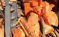 Fendeuse de bois robuste à double essieu, 27 CV, à essence, avec pompe à moteur et convoyeur pliable