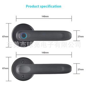 Qleung Smart <b>Lock</b> Black Fingerprint App <b>Key</b> Unlocking Door Handle S607-2 - Product Image 4