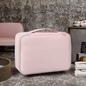 Sac de rangement portable pour pinceaux de maquillage en polyester écologique, résistant à l'eau, avec fermeture éclair, grande capacité, idéal pour les voyages - Product Image 3