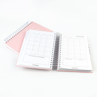 Agenda mensuel personnalisé à couverture rigide avec reliure spirale, format B5, couverture en tissu de lin, journal, carnet, impression