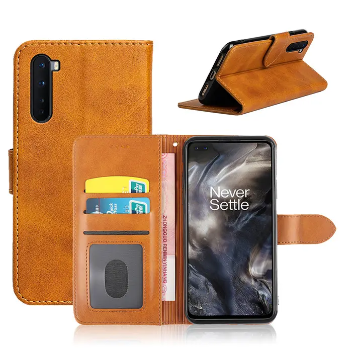 Leather Pouch Case For OnePlus Nord CE 5G , Wholesale Cheap Price Folio Stand Flip Cover For OnePlus Nord N100 9R 8T 7 Pro
