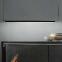 Lustre LED Moderne Simple en Aluminium Doré pour Restaurant, Café, Bar, Comptoir, Salle de Réunion, Bureau, ou Réception en Forme de Bande Longue