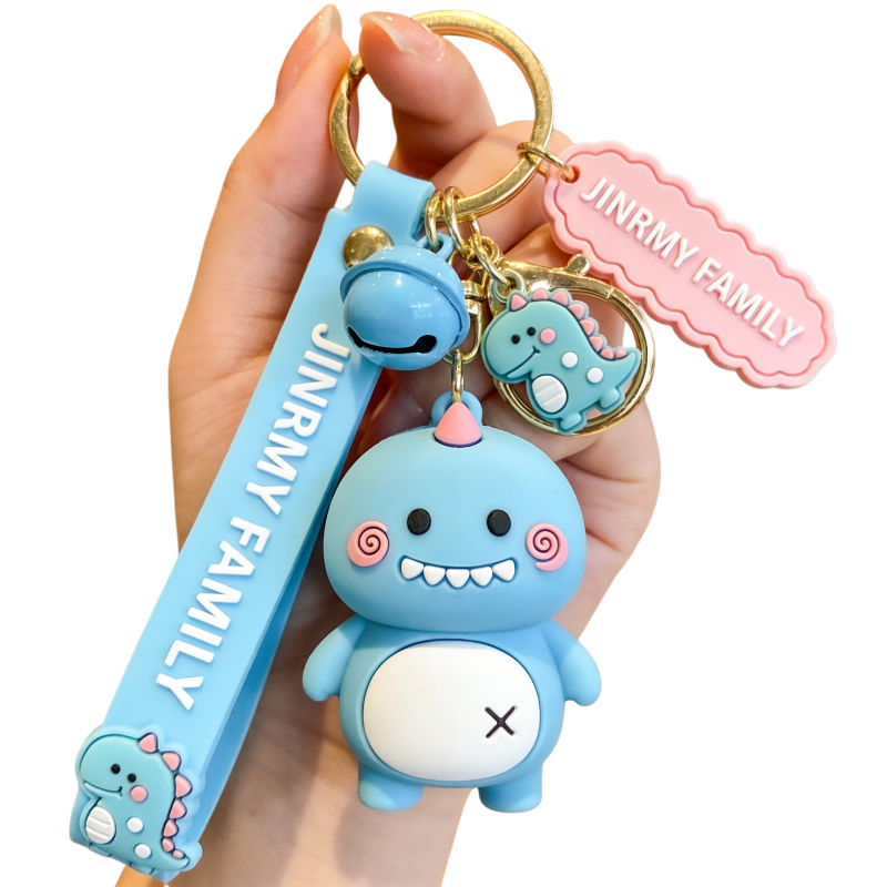 Custom 3D Cartoon Cute PVC Keychains Light Blue Doll Keyring Gifts With Personalized Logo 16 Years Manufacturer Keychain+custom