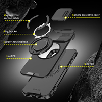 Coque de téléphone de luxe robuste antichoc magnétique avec support rotatif à 360° pour iPhone 17 Pro Max et protection latérale de la caméra