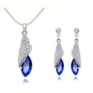 Wholesale Yiwu Brand Jewelry Fashion Water Drop Necklace Earrings Jewelry Set Trending Jewelry 2023