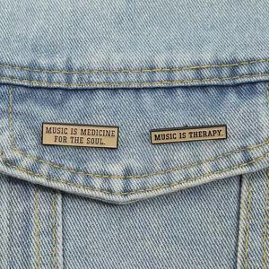 Broches de Aleación de Zinc con Diseño de Música como <span class=keywords><strong>Medicina</strong></span> para el Alma, Chapados en Níquel Negro, Unisex, para Mochila, Regalo de Joyería para Amantes de la Música - Product Image 2