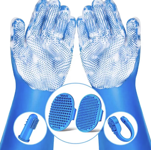 Guantes de Aseo <span class=keywords><strong>para</strong></span> Mascotas Sin Pelaje, 3000 Ranuras de Silicona, Guante Reutilizable <span class=keywords><strong>para</strong></span> Eliminar Pelo, Secador <span class=keywords><strong>para</strong></span> <span class=keywords><strong>Perros</strong></span> y Gatos, Limpieza en <span class=keywords><strong>el</strong></span> Baño, Eliminación de Pelo Suelto - Product Image 1