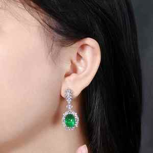 SGARIT เครื่องประดับสุดหรู 9.86 กะรัต มรกตธรรมชาติ ทอง 18K ใบรับรอง AIGS 36.5X15.5 มม. แอฟริกาใต้ ต่างหู งานแต่งงานและงานปาร์ตี้ - Product Image 5