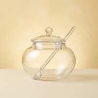 Pot de nourriture en verre transparent sans BPA avec couvercle décoration élégante de stockage large pour la cuisine