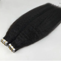 Cheveux Double noyer 100% bande humaine Ins bande droite crépue dans les extensions de cheveux